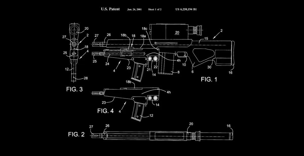 Weapon patent drawing reference example